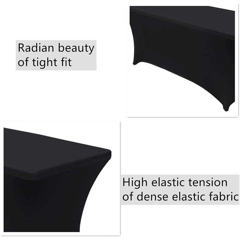 JIAHU Spandex Stretch Table Cover Cloth 5ft Foot Rectangular Fit