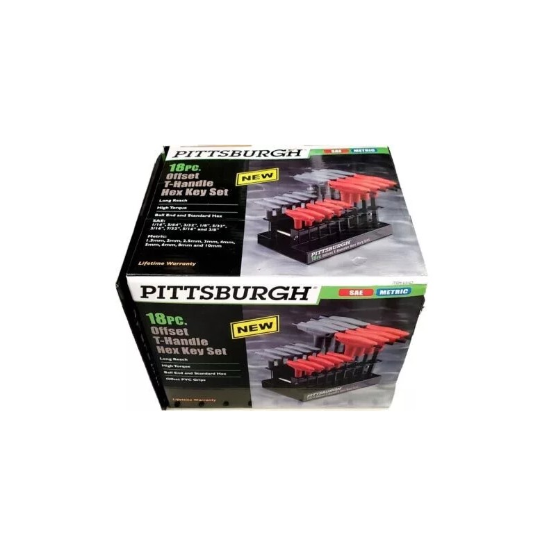 pittsburgh 18 Pc SAE & Metric T Handle Allen Wrench