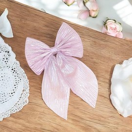 AL KASEEN Hair Bow Tie Clips, 30 Pack, Elastic Hair Ties for Women and Girls, Black (LightPurpel)