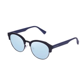HAWKERS Classic Round Sunglasses for Men and Women, Black · Navy Blue Chrome