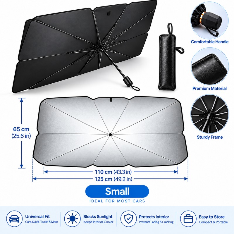 Premium Car Windshield Sun Shade Umbrella for Parked Cars –