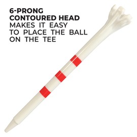 Champ 2 3/4" Striped Plastic Golf Tees - 30 Count - Zarma MyHite FLYtee - White with Red Stripes - Improved Durability and Distance - 5X More Durable Than Wood