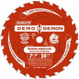 Ultimate Framing/Demolition Saw Blade, Demo Demon, 7-14/" x 24T