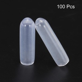 QUARKZMAN Pack of 100 Rubber End Caps 3 mm (1/8 Inch) ID Vinyl PVC Round Tube Bolt Cap Cover Protectors for Screw Thread Clear
