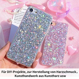 32-Piece Craft Glitter, Glitter Powder Set, Fine Glitter Powder and Chunky Glitter DIY Crafts, Glitter, Body Nails, Glitter for Epoxy Resin Decoration, Cards, Paper, Masquerade, Nail Art