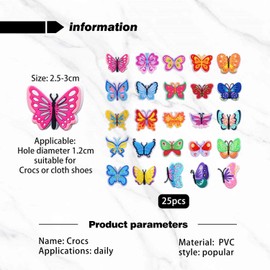 25 Pieces Of Butterfly Shoe Decorations, Diy Shoe Decorations, Shoe Decoration Accessories, Girls' Shoe Decorations, Exquisite Shoe Decorations