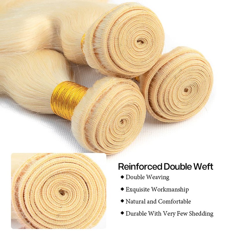 Blonde Bundles Human Hair 613 Body Wave 3 Bundles 22