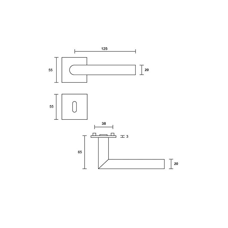 New Orleans Q Handle Set | 3 mm Magnetic Flat
