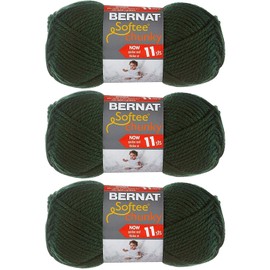 BERNAT SOFTEE CHUNKY- PACK OF 3 BALLS - 100G EACH BALL - DARK GREEN