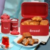 Plexon Bread Box for Kitchen Countertop with 3 Coffee, Tea,