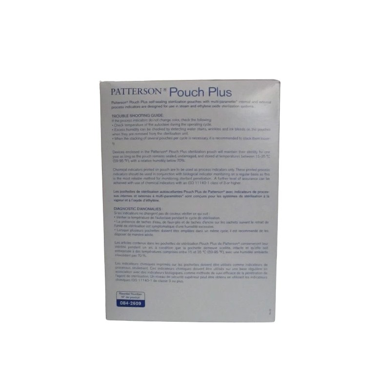 Patterson Dental Sterilization Pouch Plus 3 1/2"x9" Self-Sealing & Indicators