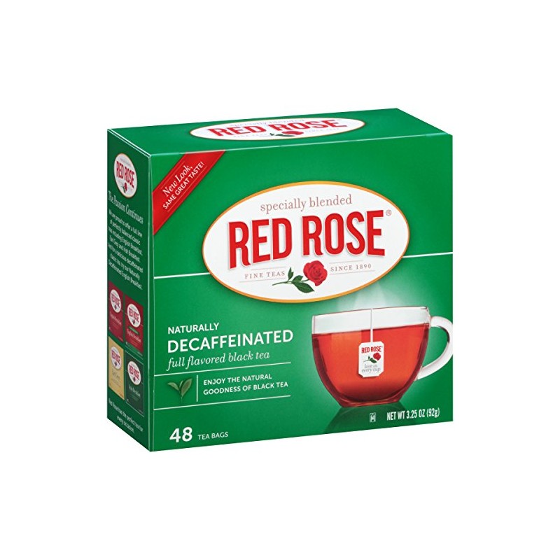Red RoseTea Bags Naturally Decaffeinated Premium Blended, 48 ct