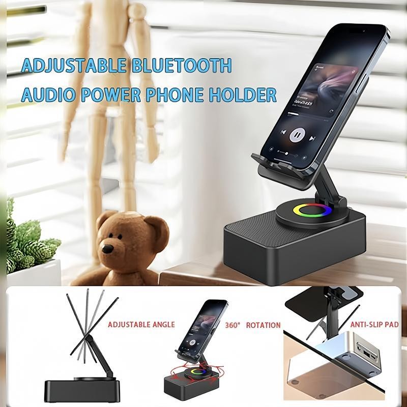 Wireless Audio Bluetooth Speaker 5in1 Phone Holder Emergency Rechargeable withColorful