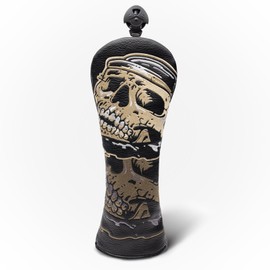 Golf Club Head Covers,1pc Skull Skeleton Fairway Golf Head Cover, PU Leather with Exquisite Embroidery for Most Brands-Yellow