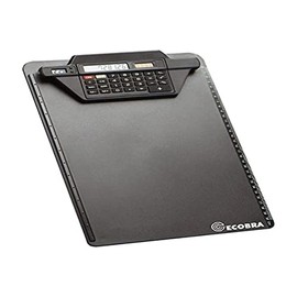 Ecobra 792250 Clipboard with Calculator Clip Strip, Black