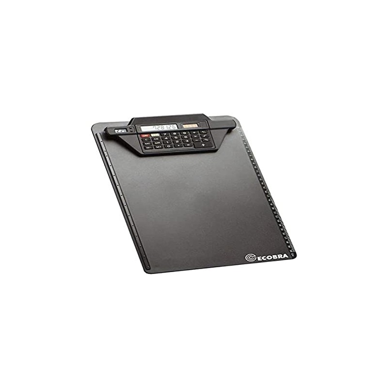 Ecobra 792250 Clipboard with Calculator Clip Strip, Black