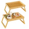 Bamboo Bed Tray Table with Folding Leg, Breakfast in Bed