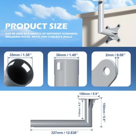 Starlink Mount,Mount Bracket Compatible for Starlink V2, Mounting Kit for Starlink Internet Kit Satellite, Starlink Short Wall Mount,Starlink Pole Mount, Starlink Mount Adapter，Long Bracket