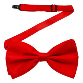 MDSTYLE Bow Ties for Men Pre-Tied Adjustable - Classic Men's Bow Tie - Tuxedo Wedding Formal Bowtie Solid Color Bowties (Red)