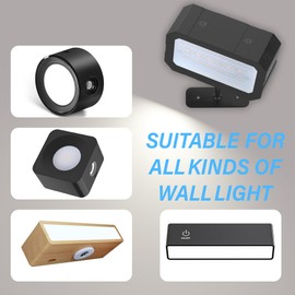 LIGHTULIFE 2PC Magnetic 360° Rotation Base Ball for LED Wall Mounted Lights,Replacement Base for LED Wall Lamps Sconces Suitable for Wall Sconces of Various Sizes and Models (3 inch)