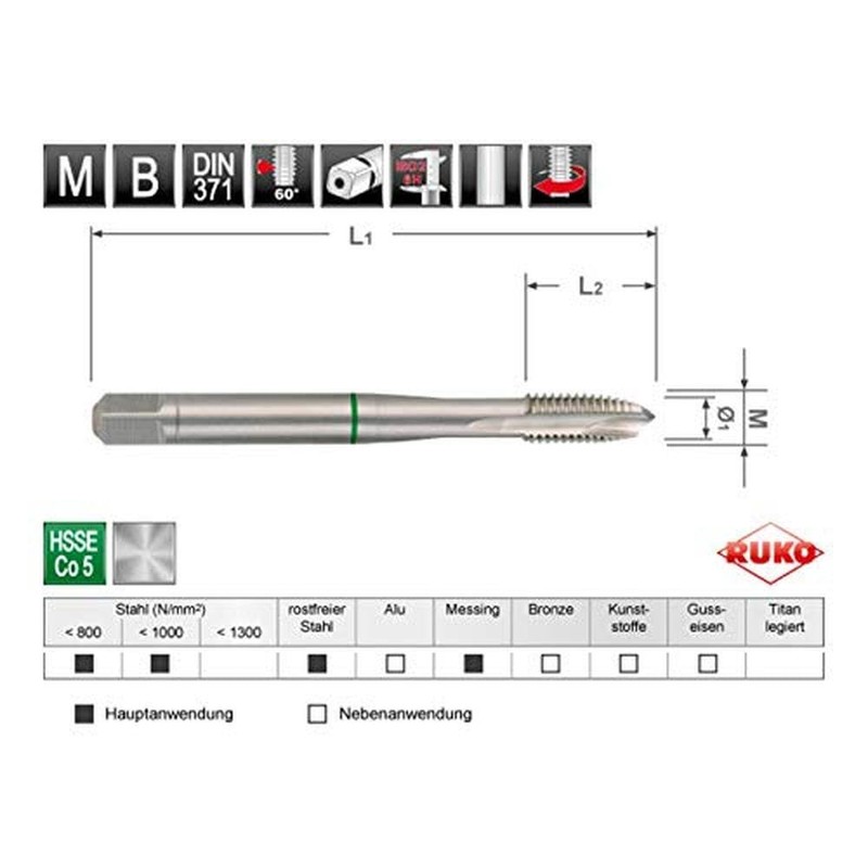 Ruko Terrax by Machine Tap Drill Bit Set Hsse CO5,