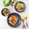 LERATIO Ceramic Dinnerware Sets for 4,Stoneware Coupe Plates and Bowls