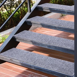 Nuanchu 6 Pcs Indoor Stair Treads Nonslip 35 x 10'' Carpet Treads with Rubber Backing
