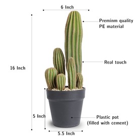 AntHousePlant Artificial Cactus Fake Cactus 16 Inch Faux Cacti Plants for Home Garden Office Store Decoration