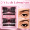 Cluster Lashes Lash Extension D Curl 50D 216Pcs Lash Clusters
