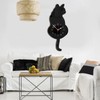 LOVIVER Wagging-Tail Cat Quartz Wall Clock for Decor, Black Cat