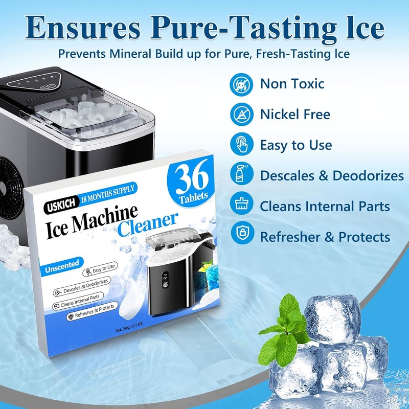 Ice Machine Cleaner Descaler Tablets-36Pack Ice Maker Cleaner Compatible with