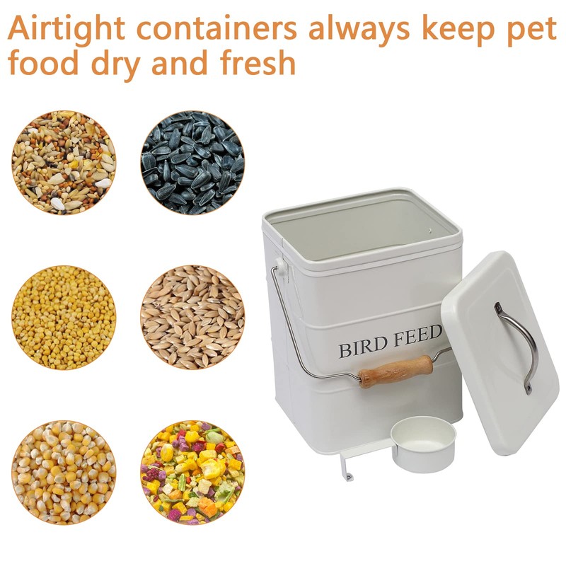 Geyecete Bird Feeder,Bird Food Jar Pet Food Storage Airtight Food