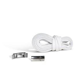 Kaps 1 pair of elastic amusing laces, high-quality flat shoelaces for cutting, with magnetic closure, durable shoelaces made of polyester/latex, White