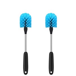 Stainless Steel Water Bottle Brush, Long Handle Scrubbing Brush, Built for Cleaning Sports Bottles, Baby Bottles, Cups, Coffee Mugs, Glasswares, Tumblers, Wine Decanters, Flask, 2 Pack, 13 in