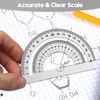 MSDADA 4 Pieces Aluminium Alloy Ruler Set Protractor Triangle Mathematics