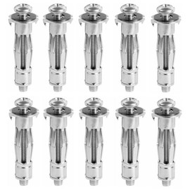 10 x fiXte Metal Heavy Duty Plasterboard Cavity Wall Anchor Plug Fixings BZP Steel M6 x 65