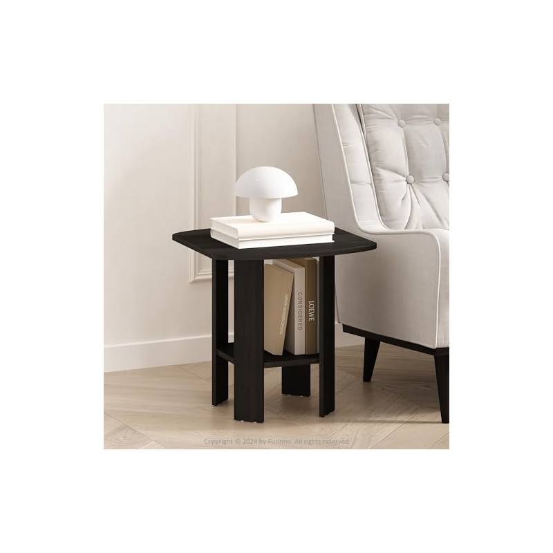 Furinno Simple Design End Table, Side Table, Black Espresso