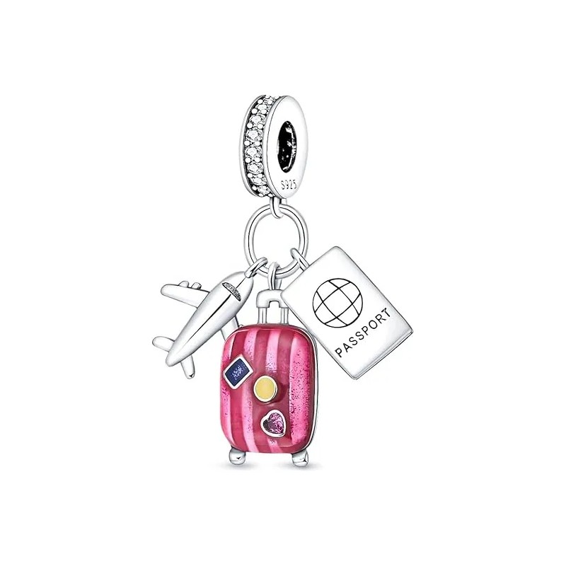 Dije Viajes En Airplane De Plata 925 Premium Charm 1