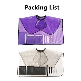 2PCS Mastectomy Post Surgery Waterproof Shower Cape， Water-Resistant Post Surgery Garment for Mastectomy/Chest Surgery/Shoulder Surgery, Post Surgery Shower Protection(Purple and Black)