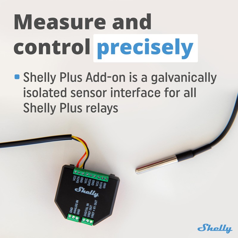 Shelly Plus Add-On | Wi-Fi & Bluetooth Add-On for Shelly