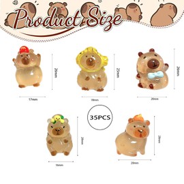 KFSCIP 35 Pack Resin Animals - Glow in The Dark Capybara Figurines, Cute Realistic Miniature Capybara Collectibles, Perfect for Home Decor, Party Favors, Educational Toys, and Unique Gifts
