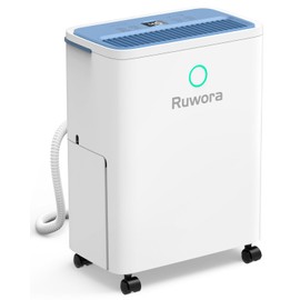RUWORA Dehumidifier, 30 Pints Dehumidifiers for Home, 1500 Sq.ft Dehumidifier for Basement, 0.52 Gallon Water Tank, 24H Timer, Dehumidfier with Drain Hose for RV Bedroom Bathroom Office