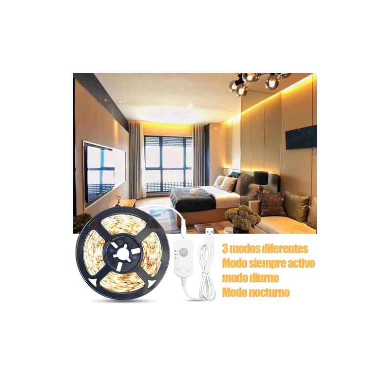 Tira de Luces Led, 3M Luz Led Regulable con Sensor