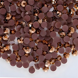 Flatback Rhinestones Round Gems for Nails Art and Crafts 2000Pcs SS16 4mm AB Crystals Glitter Stone DIY Bags Clothes Shoes (Bronze AB)