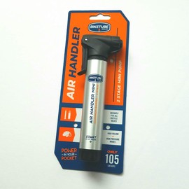 Air Handler Mini Bike Pump by BIKETUBE Brand – Two-Stage Design with Aluminum Barrel – Fits Presta & Schrader Valves – High Volume & High Pressure – Compact Bicycle Pump for Road & MTB