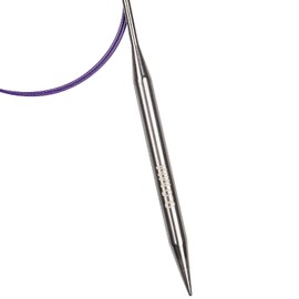 Coopay Circular Knitting Needles 9.0mm 40cm Short, Steel Circular Needles with Flexible Cable, Metal Fixed Circular Knitting Pins for Chunky Wool Small Projects, For Arthritis Hands, Size US 13