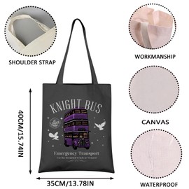 Knight B Inspired Canvas Tote Bag Bookish Magic World Gift Magic Sch-ool Shoulder Bag (Knight B tote CA)