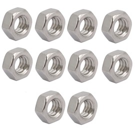 sourcingmap Hex Nuts, 1/4-20 UNC 304 Stainless Steel Thread Hexagon Nut 10pcs