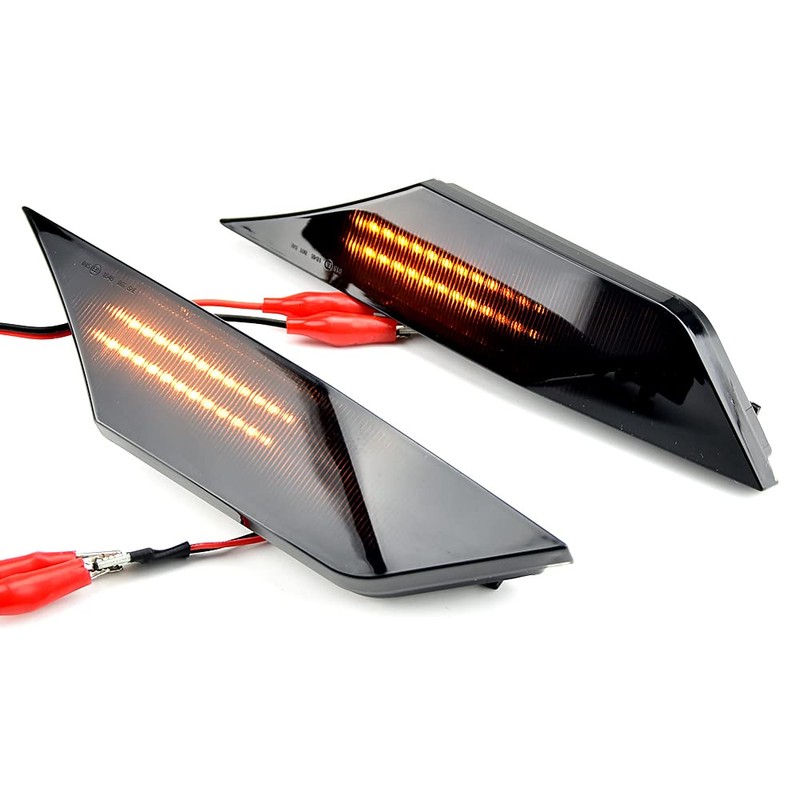 QKLsudua 1 pair Front Fender Marker Lights Dynamic Side Marker