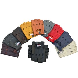 Fingerless Half-Finger Premium Driving/Cycling/Motorcycle Gloves in Real Leather 309